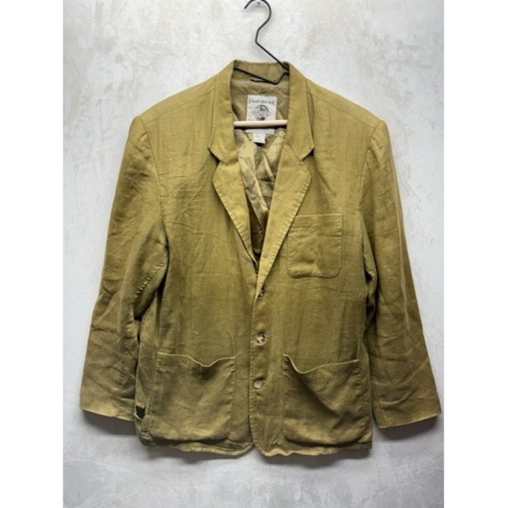 Vintage Banana Republic Safari Blazer Jacket Mens Large Travel Linen Chore Coat